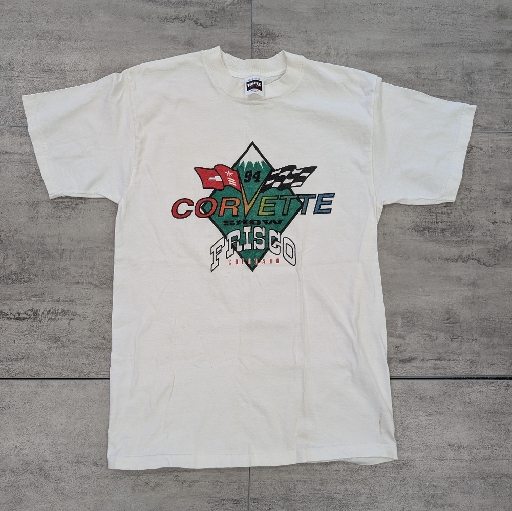 Vintage 1994 Chevy Corvette Show Frisco Colorado White T-Shirt Large